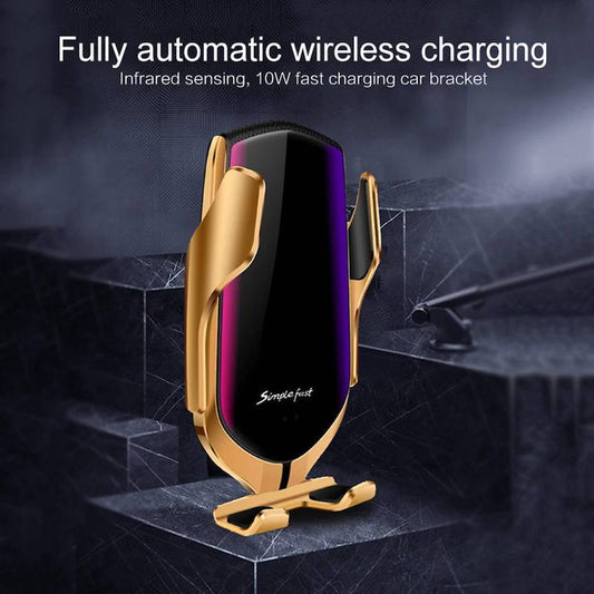 2-in-1 Wireless Car Phone Charger Auto Clamping With Smart Infrared Sensor