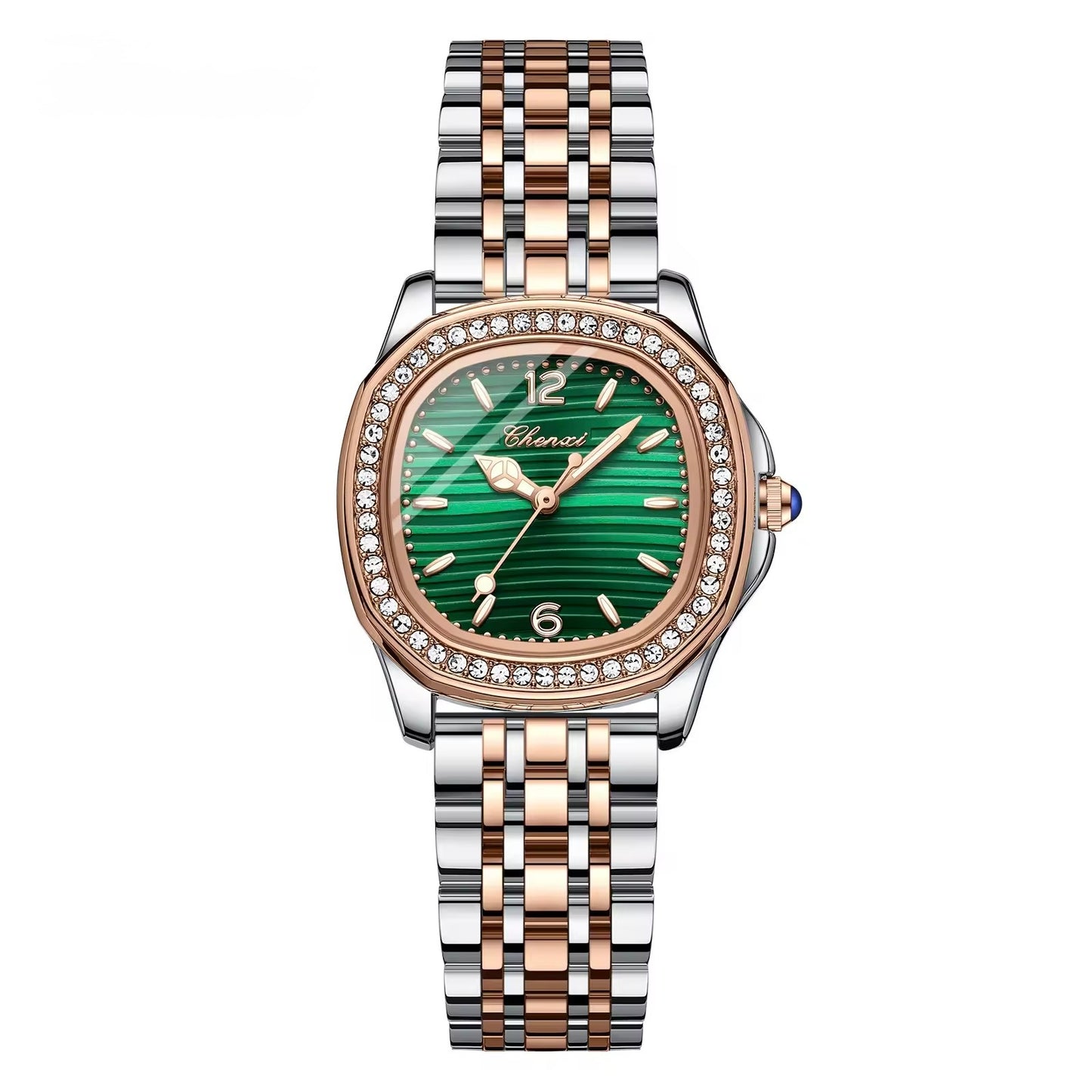 CX Women's Watch with Bracelet - Green Face