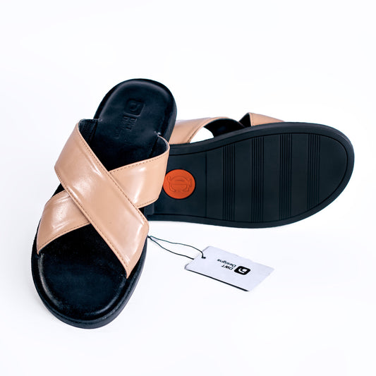 Dwt Designs Cross & Bow Couple's Slides - Nude