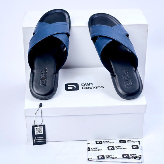 Dwt Designs Cross Men's Slides - Blue