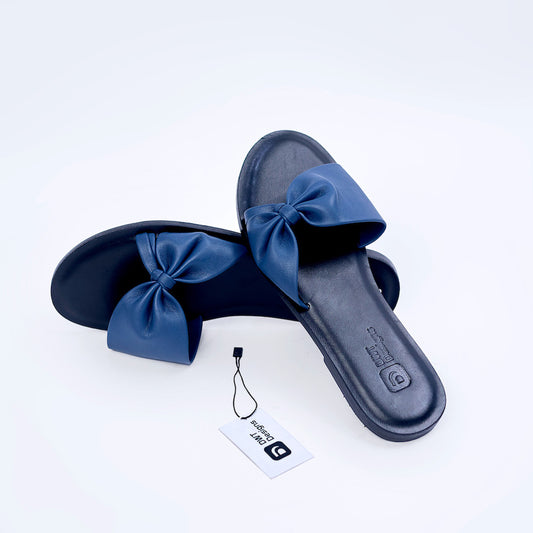 Dwt Designs Bow Women's Slides - Blue