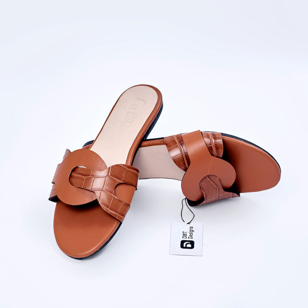 Dwt Designs Twist Women's Slides - Brown