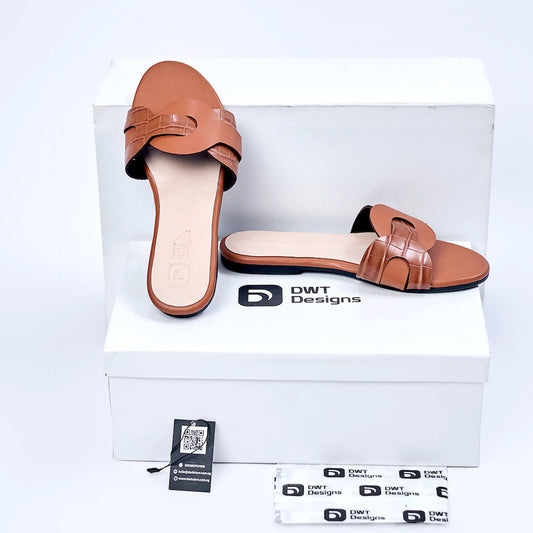 Dwt Designs Twist Women's Slides - Brown