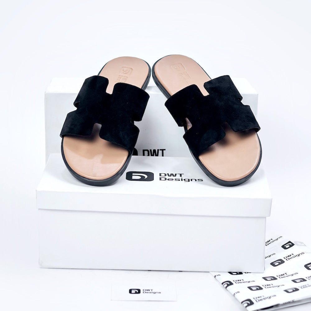 Dwt Designs Suede Cover Slides - Black