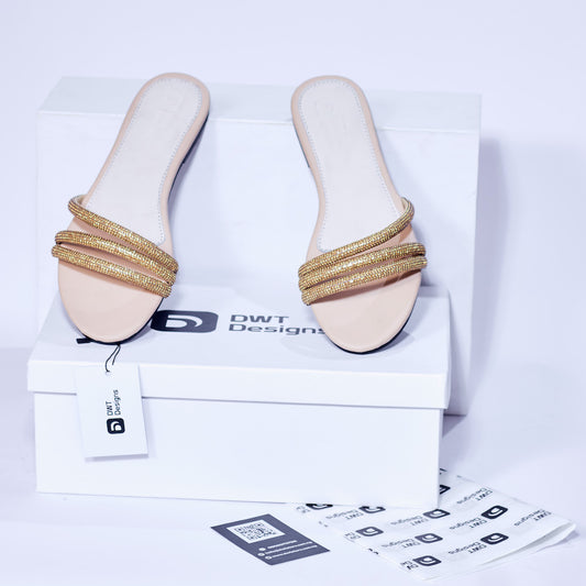 Dwt Designs Rhinestone Women's Slide - Gold