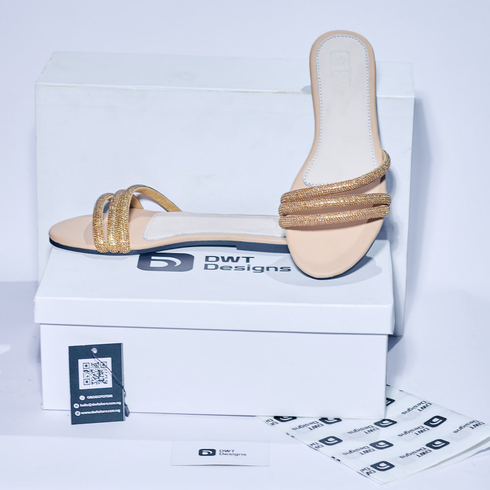 Dwt Designs Rhinestone Women's Slide - Gold