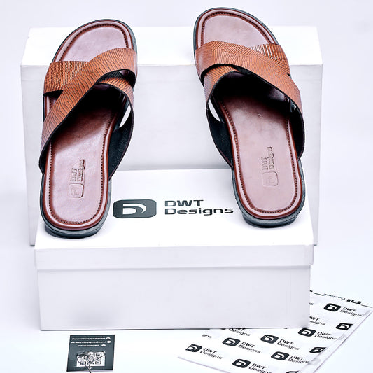 Dwt Designs Men's Slides - Coffee Brown