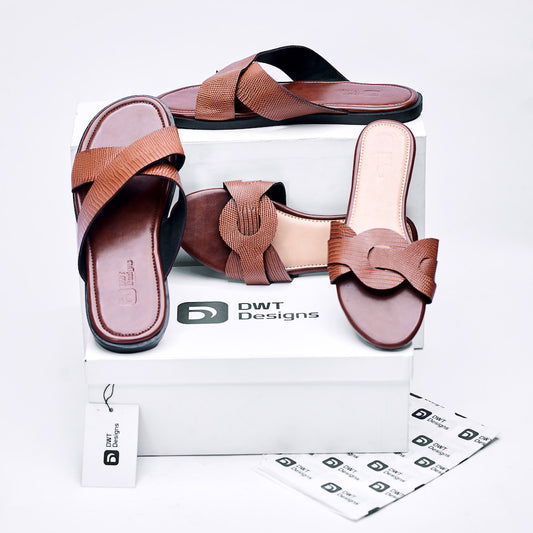 Dwt Designs Couple’s Slides – Coffee Brown