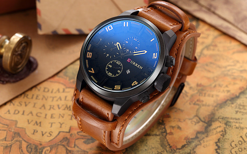 Curren Luxury Leather Watch - Brown