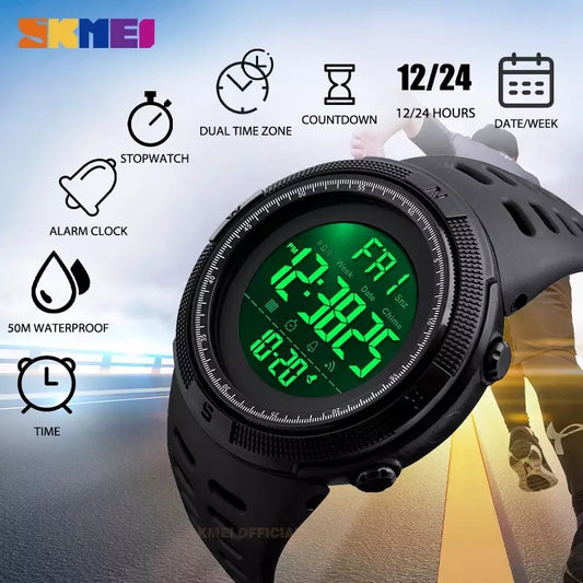 Skmei Waterproof Military Watch - Black