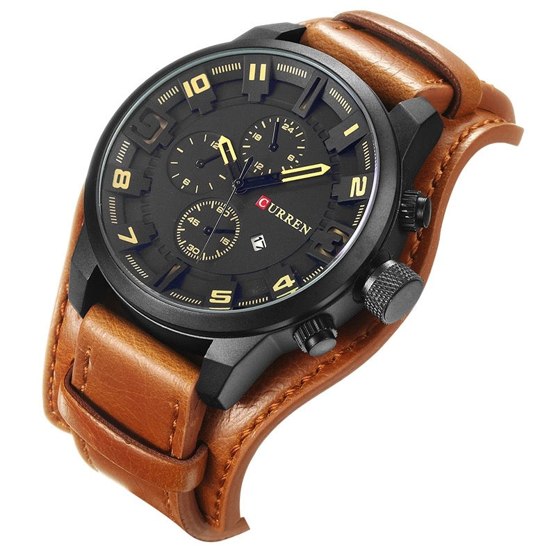 Curren Luxury Leather Watch - Brown