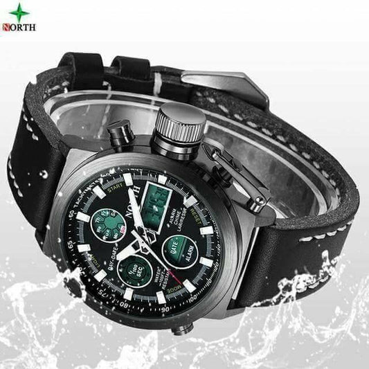North Luxury Leather Watch - Black