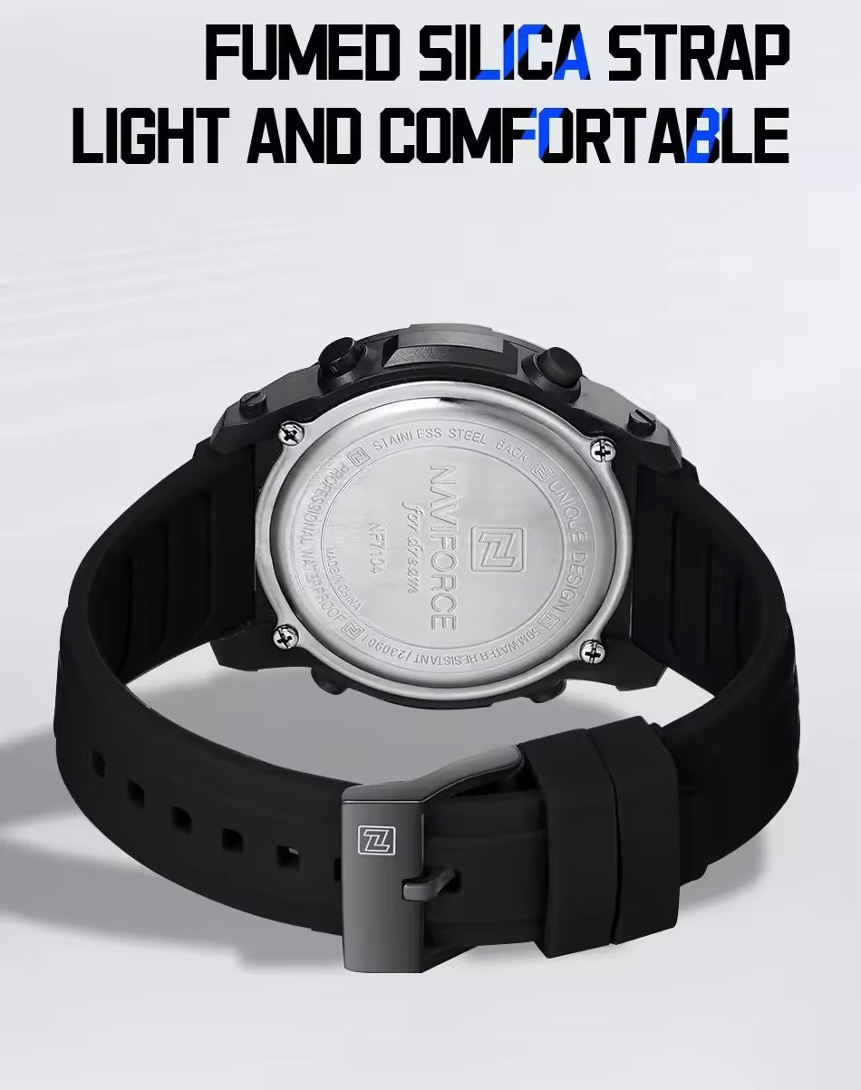 Naviforce Men's Digital Waterproof Watch - Black
