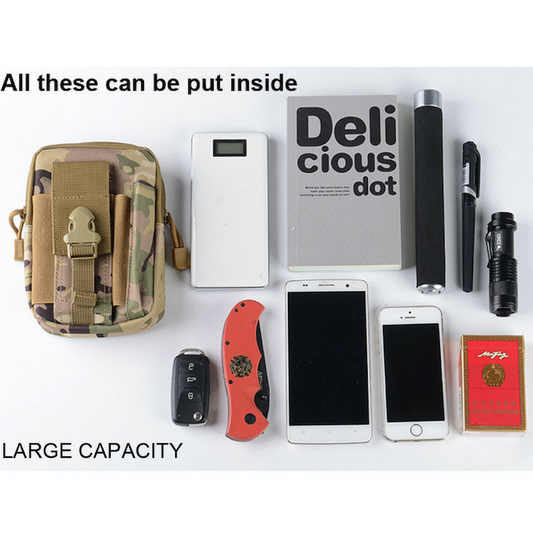 Multifunction Phone & Accessories Waist/Belt Bag - Khaki Color (+Free Bag Belt)