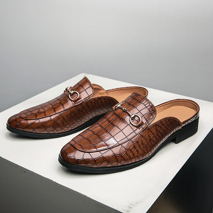 Croc Half Loafers Shoe - Brown