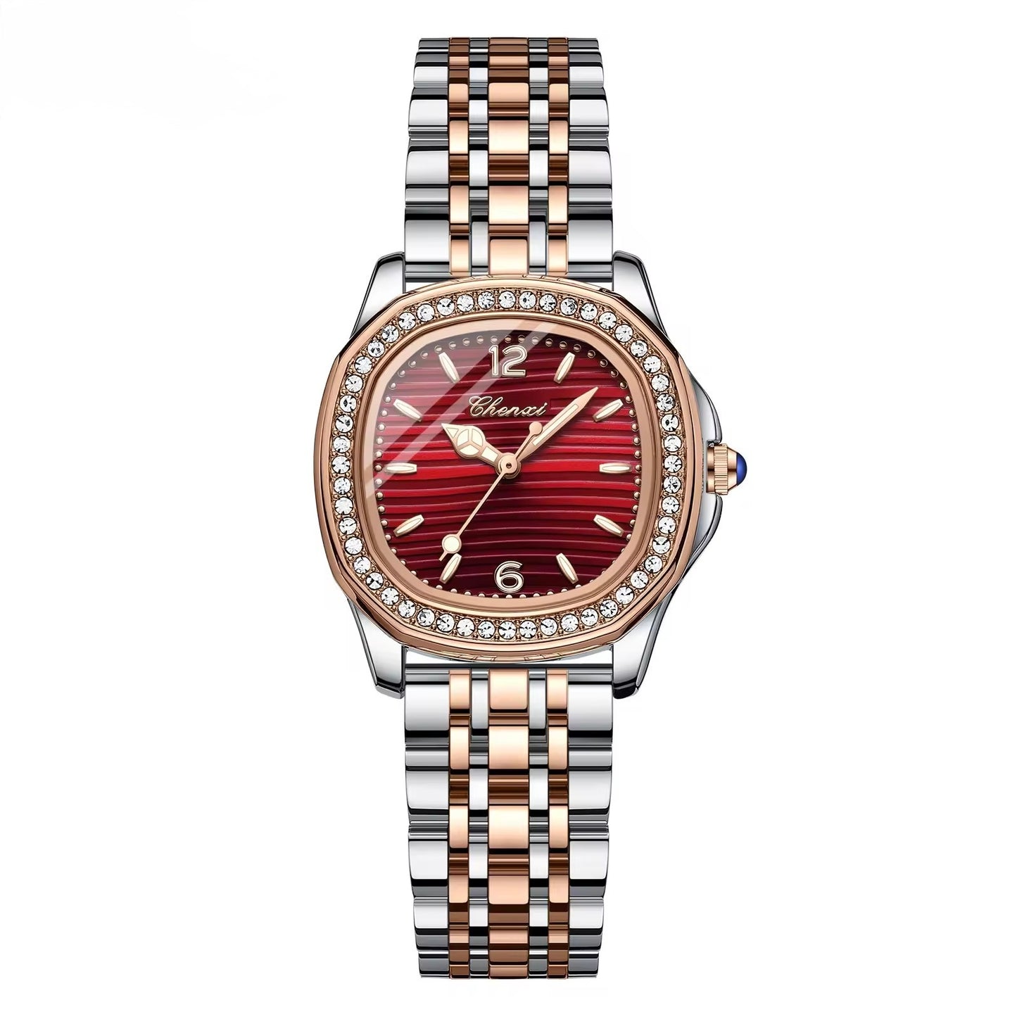 CX Women's Watch with Bracelet - Red Face