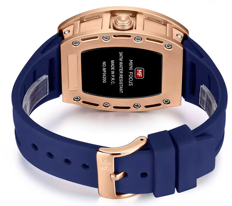 MF Luxury Men's Quartz Watch - Blue & Gold