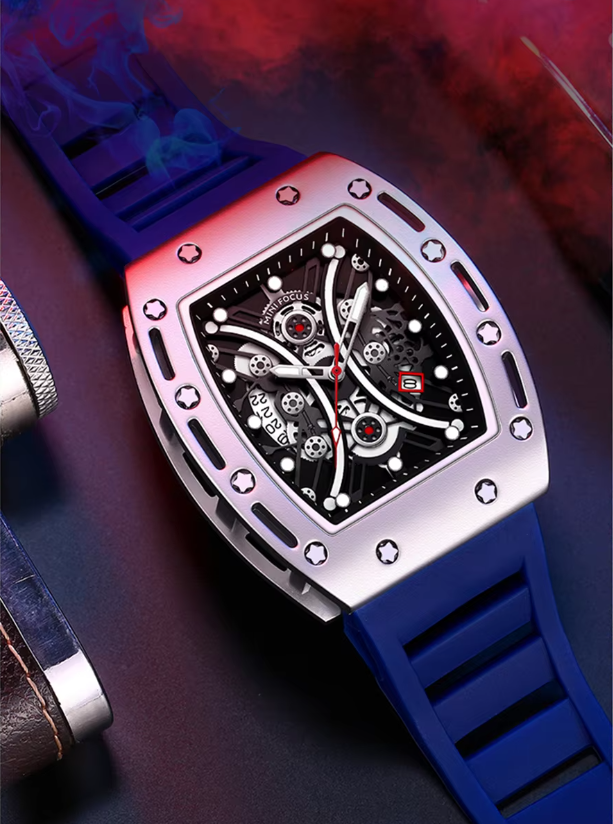 MF Luxury Men's Quartz Watch - Blue & Gold