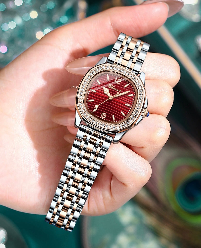 CX Women's Watch with Bracelet - Red Face