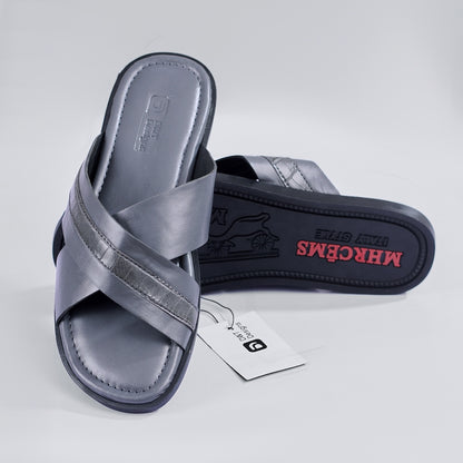 Dwt Designs Cross & Bow Couple's Slides - Grey