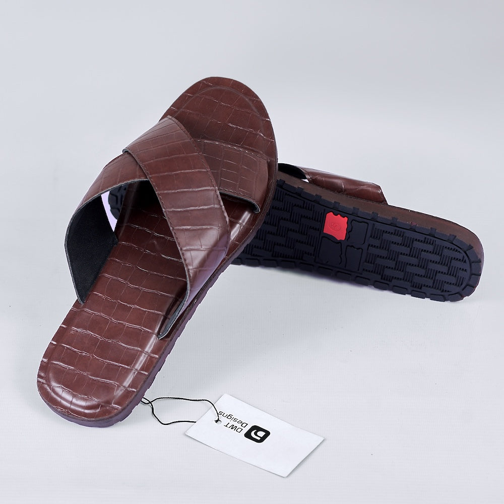Dwt Designs Crocodile Skin Men's Slides