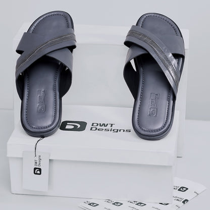 Dwt Designs Cross Men's Slides - Grey