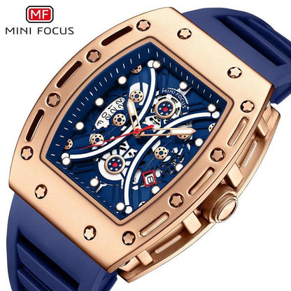 MF Luxury Men's Quartz Watch - Blue & Gold