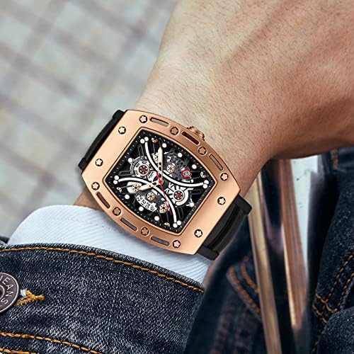 MF Luxury Men's Quartz Watch - Black & Gold