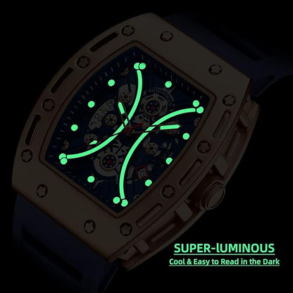 MF Luxury Men's Quartz Watch - Black & Gold