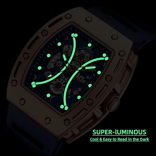 MF Luxury Men's Quartz Watch - Black & Gold