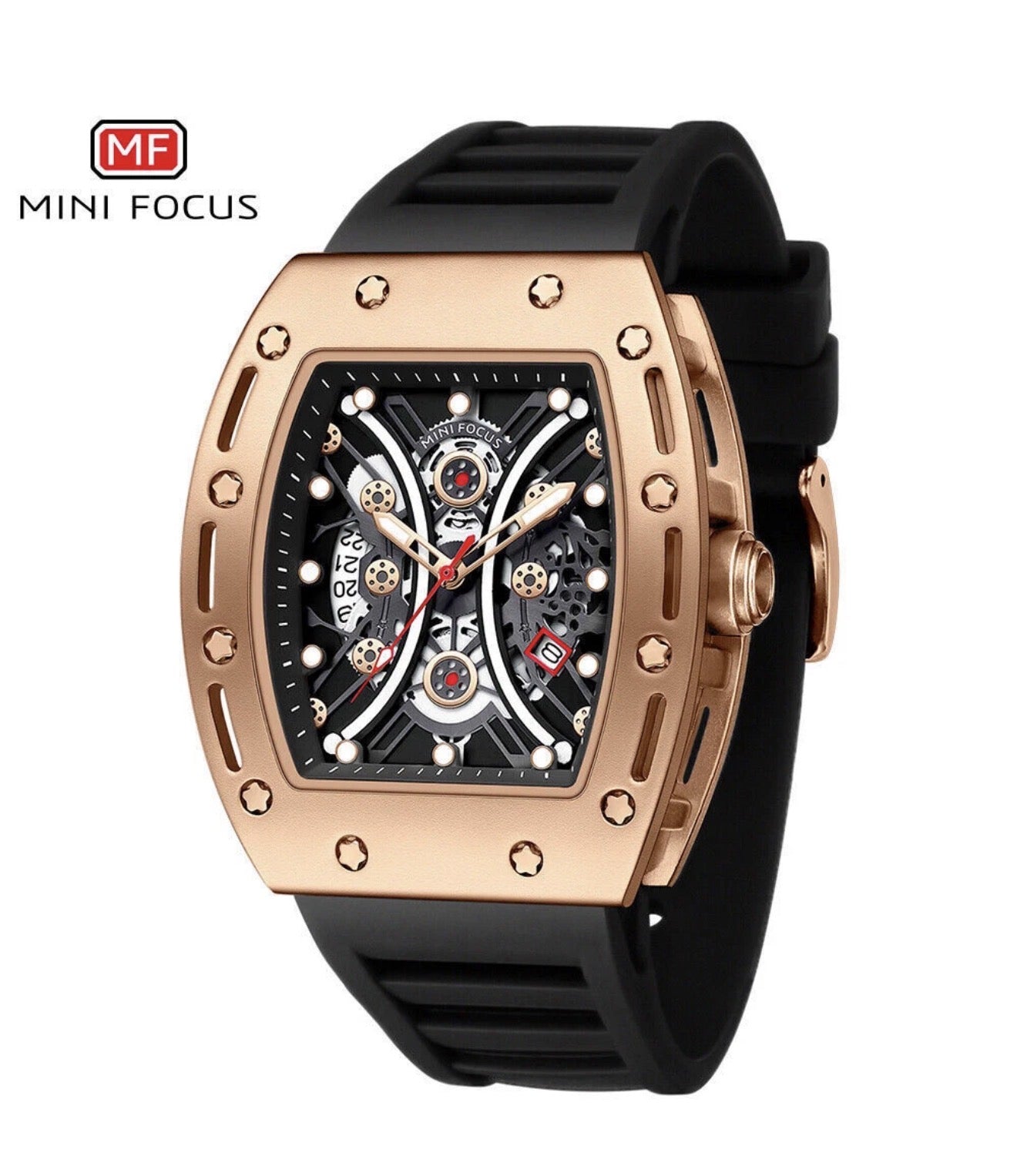 MF Luxury Men's Quartz Watch - Black & Gold