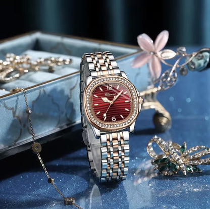 CX Women's Watch with Bracelet - Red Face