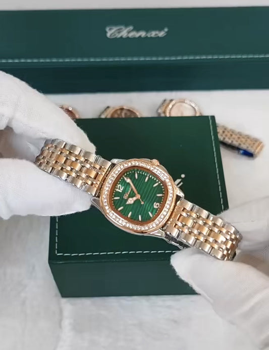 CX Women's Watch with Bracelet - Green Face