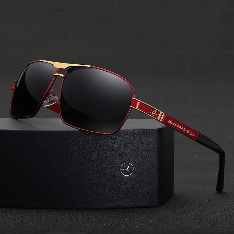 Mercedes Benz Square Sunglasses - Black & Red - DwtStore