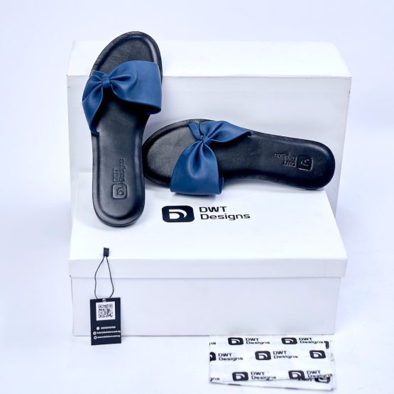 Dwt Designs Bow Women's Slides - Blue