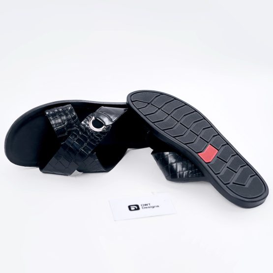 Dwt Designs Croc Cross Men's Slides - Black