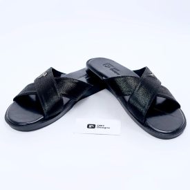 Dwt Designs Stoned Cross Men's Slides - Black